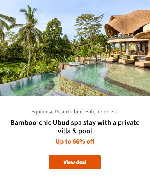 Bamboo-chic Ubud spa stay with a private villa &amp; pool