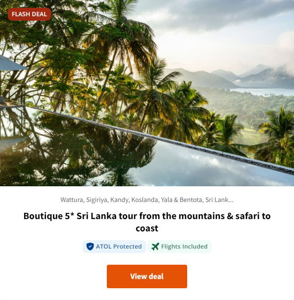 Boutique 5* Sri Lanka tour from the mountains & safari to coast