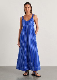 JAG Sara Stripe Linen Midi Dress