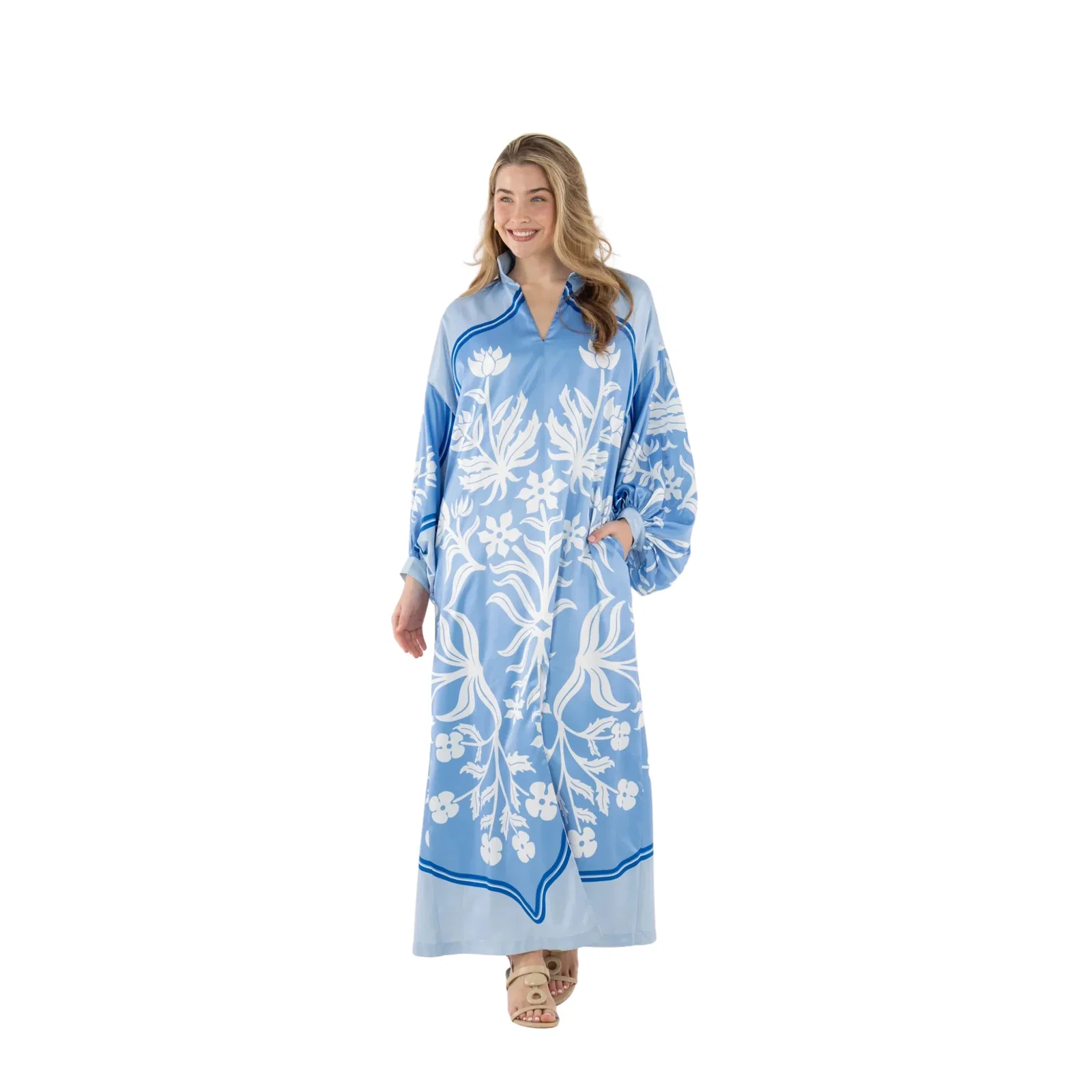 Image of Fiona Dress in Dutch Tile