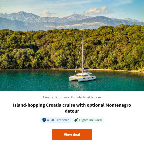 Island-hopping Croatia cruise with optional Montenegro detour