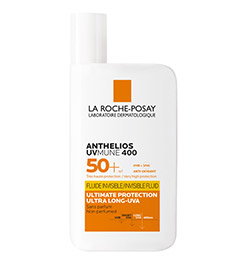 La Roche-Posay Anthelios UVMune 400 SPF 50+ ultra-protection UVA/UVB fluid sunscreen bottle