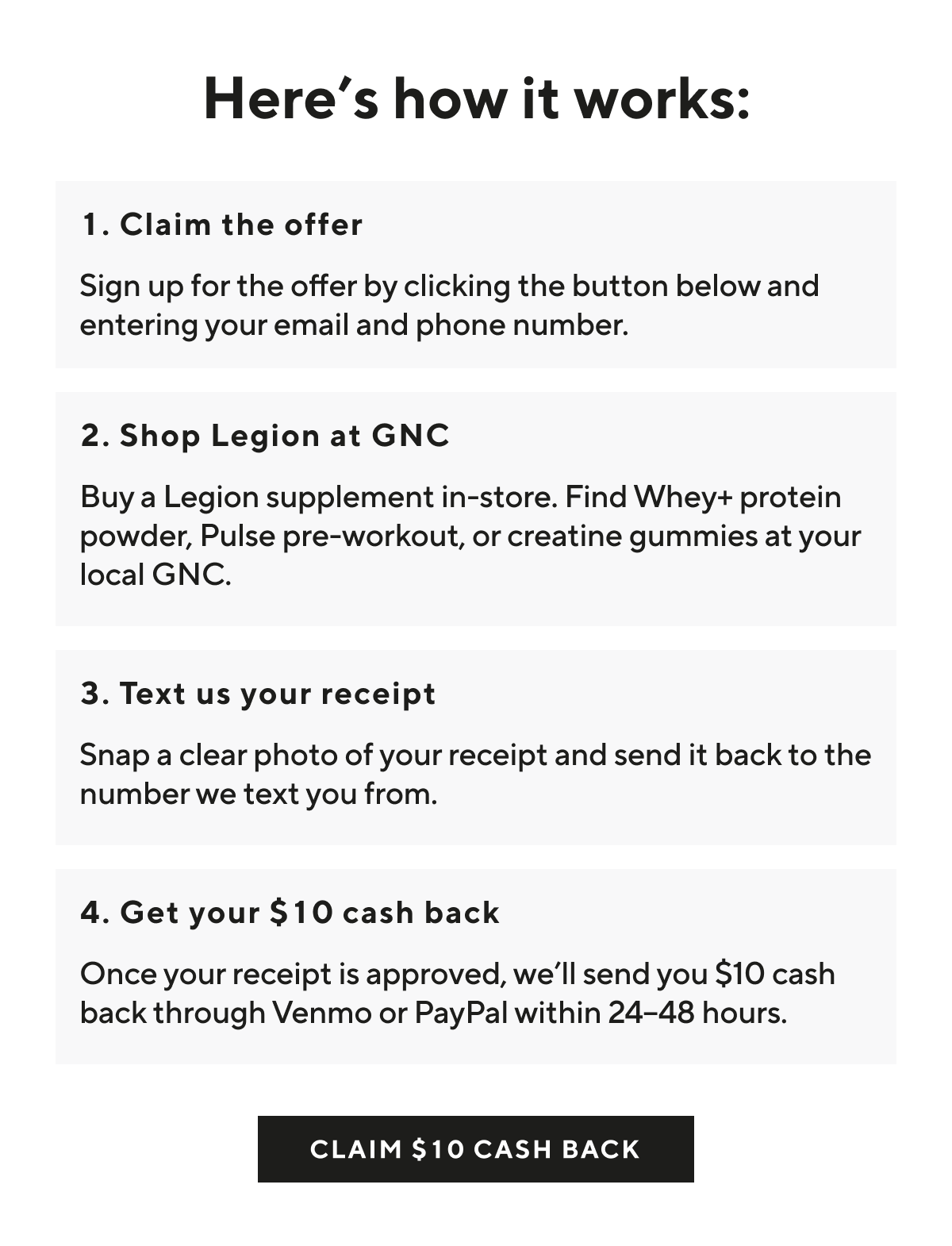 How to claim $10 cash back
