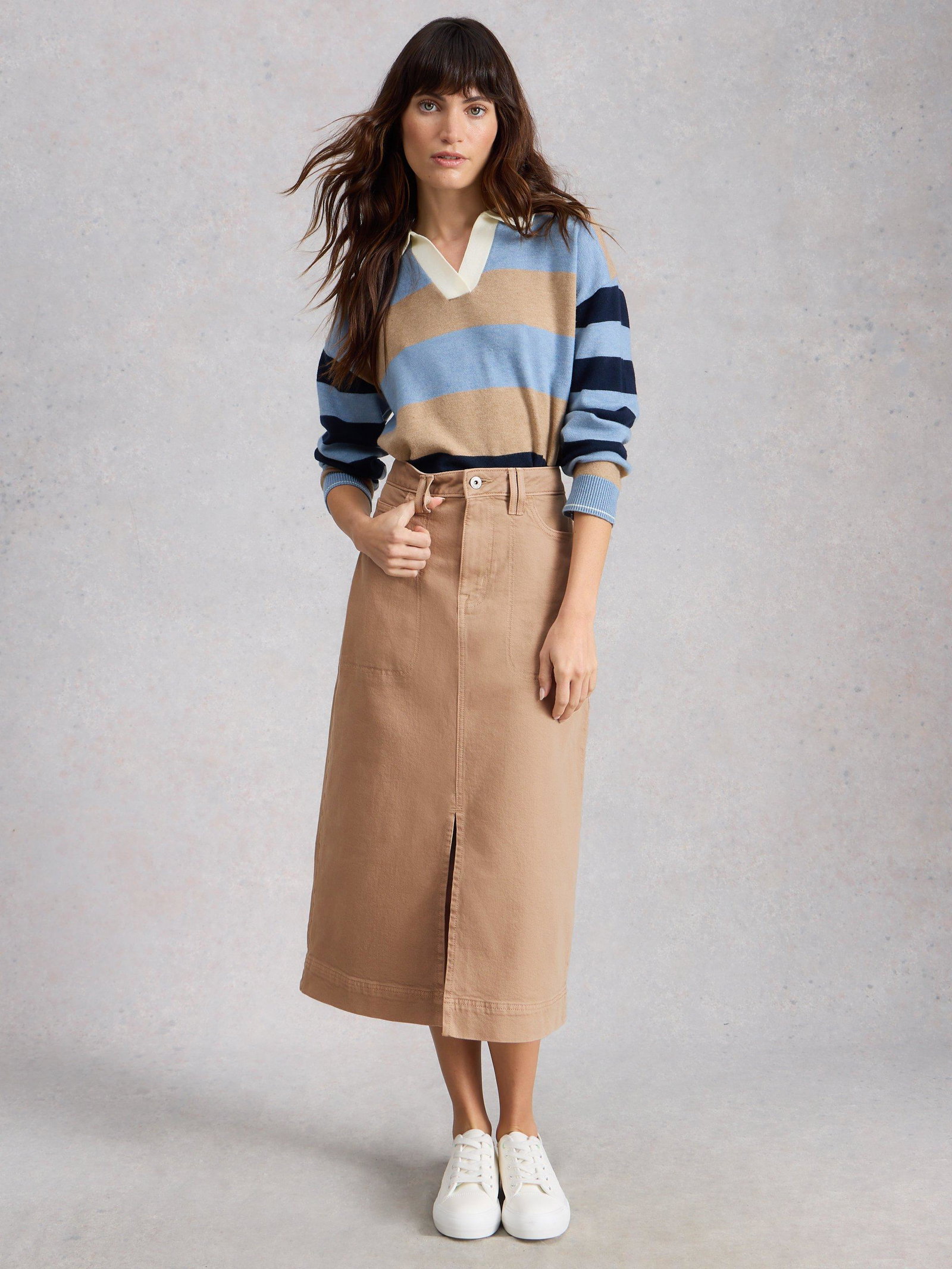 Shop Tia Denim Midi Skirt