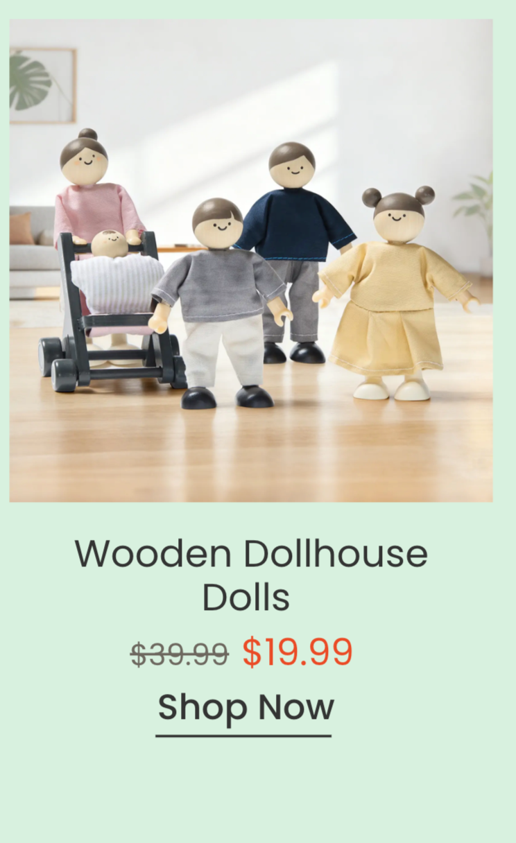 Tiny Land® Wooden Dollhouse Dolls