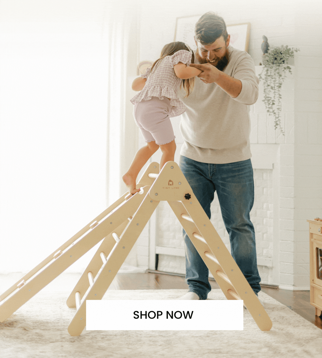 Tiny Land® Pikler Triangle 7-in-1 Montessori Climbing Set