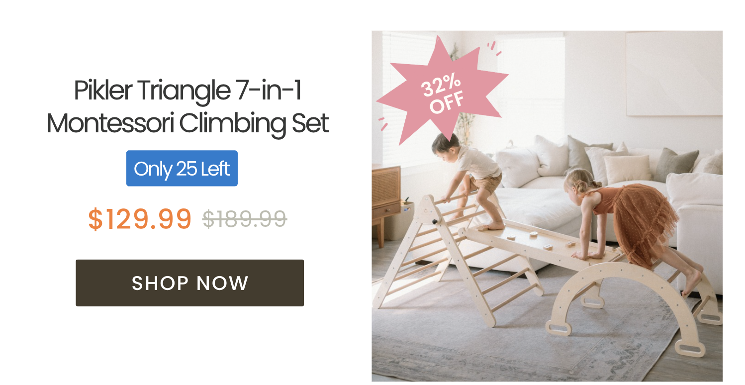 Tiny Land® Pikler Triangle 7-in-1 Montessori Climbing Set