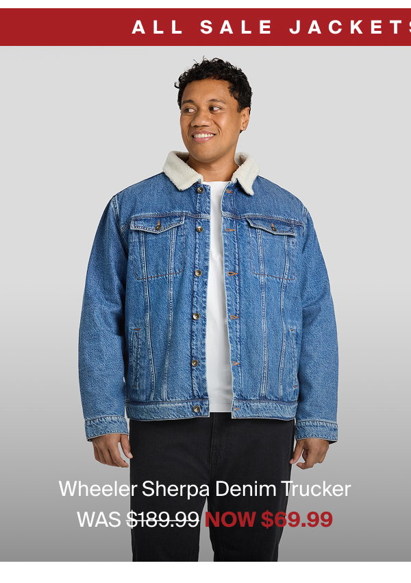 Dark Wash Wheeler Sherpa Denim Trucker