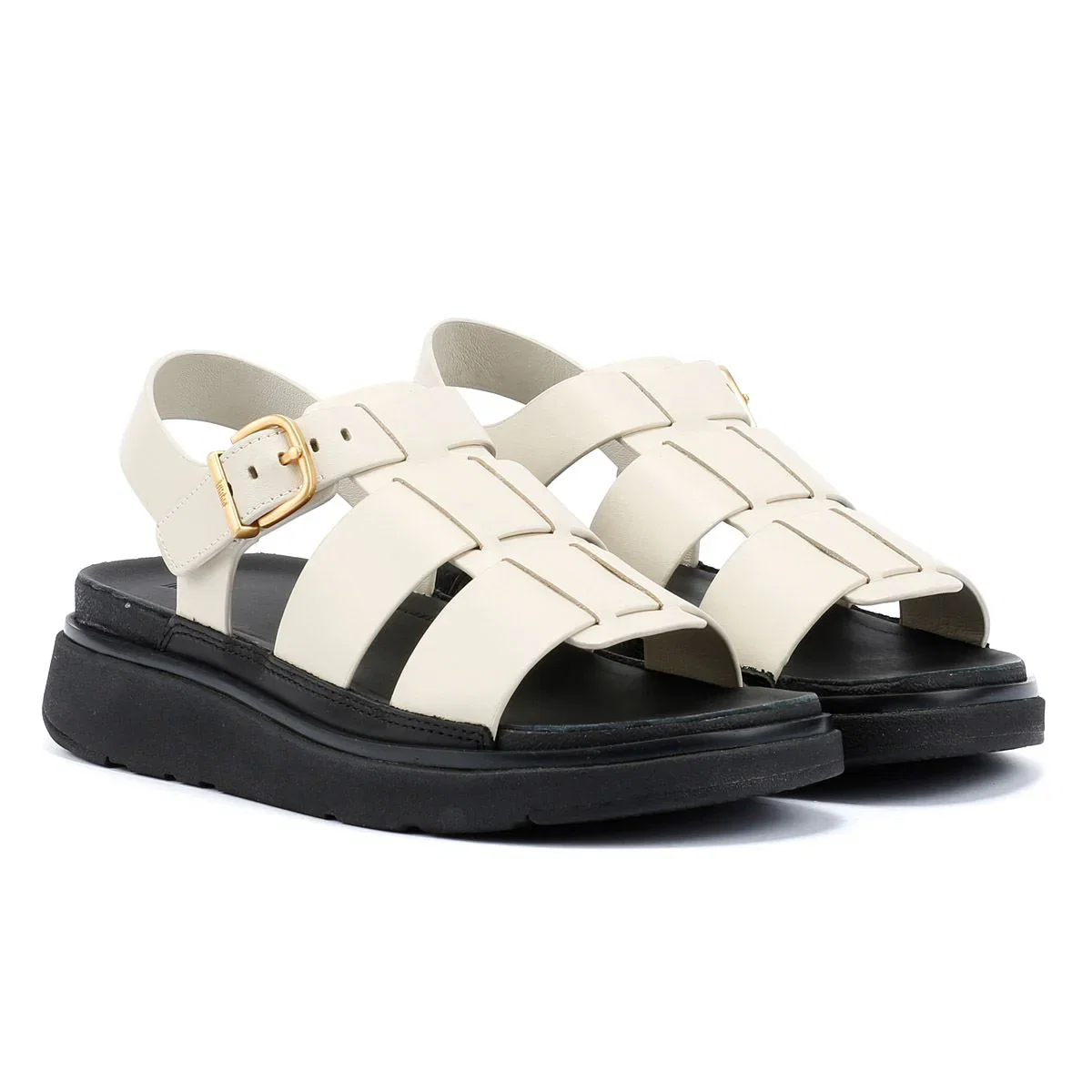 Image of FitFlop GEN-FF Fisherman Leather Women's Paris Beige Sandals