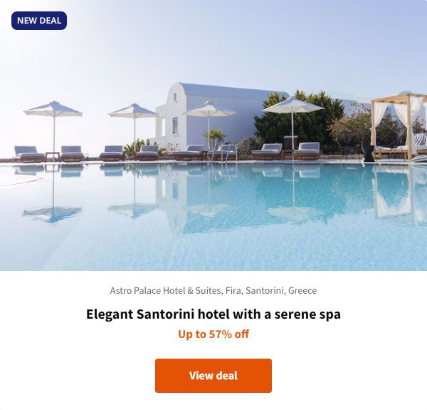 Elegant Santorini hotel with a serene spa