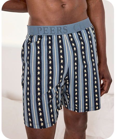 Organic Cotton Star Stripe Print Pyjama Shorts