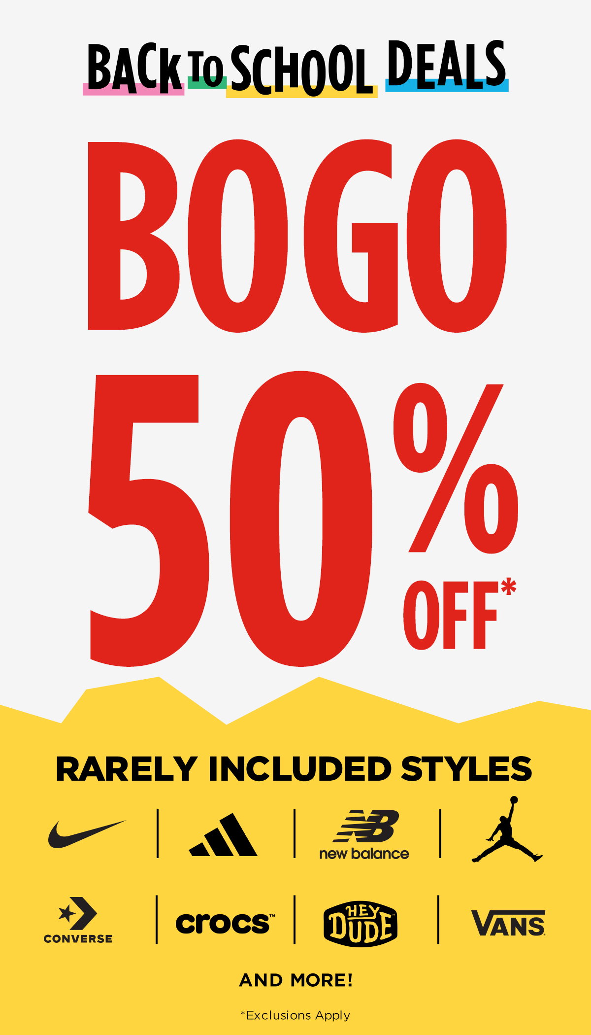 Back to School Deals | BOGO 50% Off | Rarely Included Styles | SHOP NOW