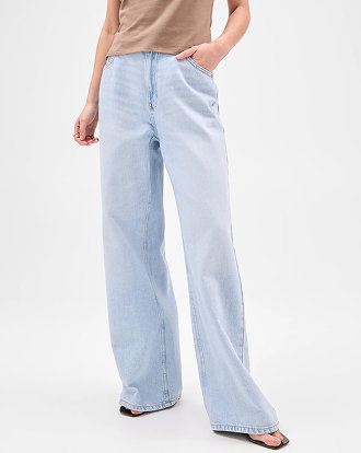 Lily Loves Australian Cotton blend wide leg denim jean