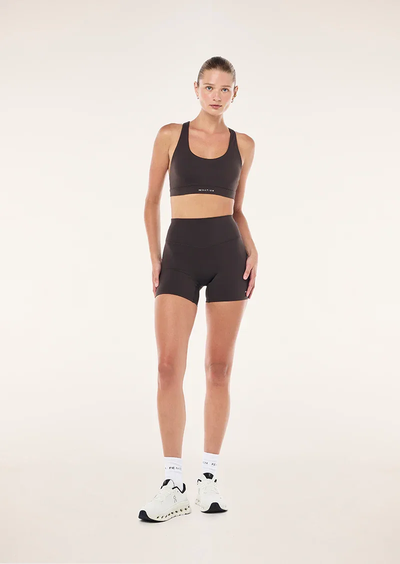 Image of SIGNATURE 5" BIKE SHORT IN COFFEE