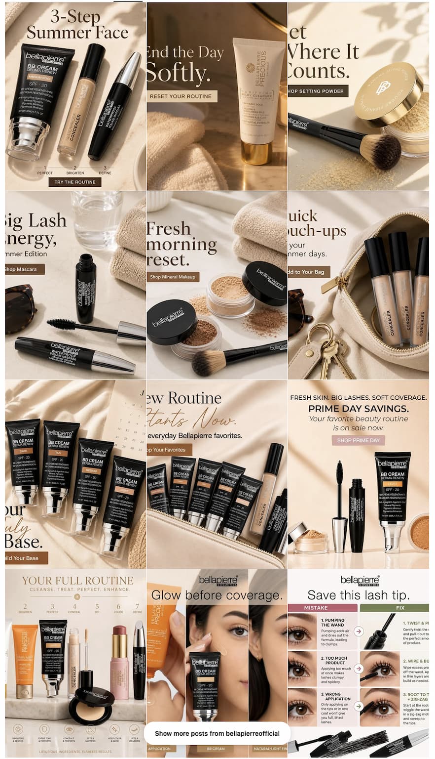 an image of a collage of makeup products and a woman