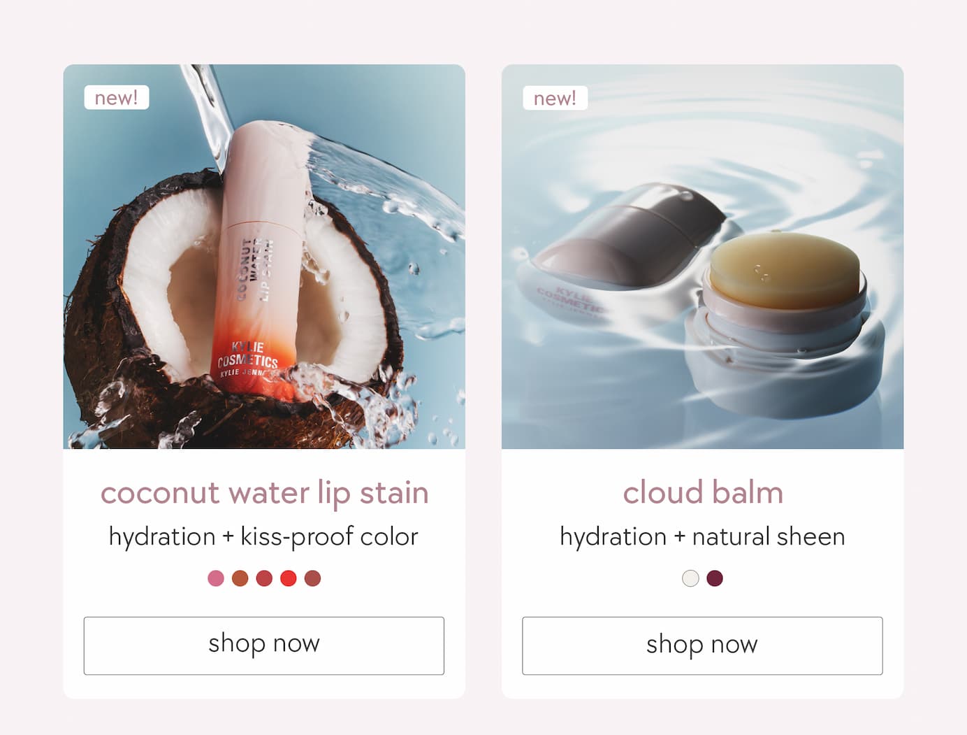 coconut water lip stain & cloud balm