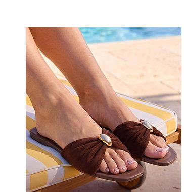 Arc Ruched Buckle Slide On Sandal