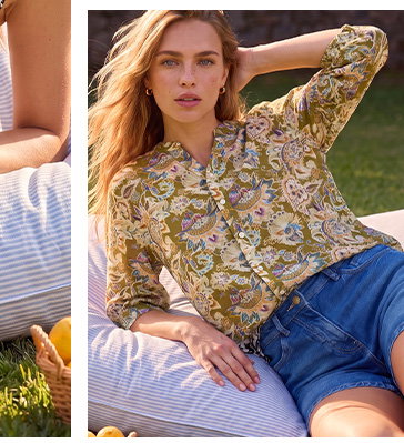 Floral Print Notch Neck Blouse