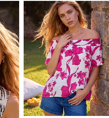 Floral Print Bardot Top