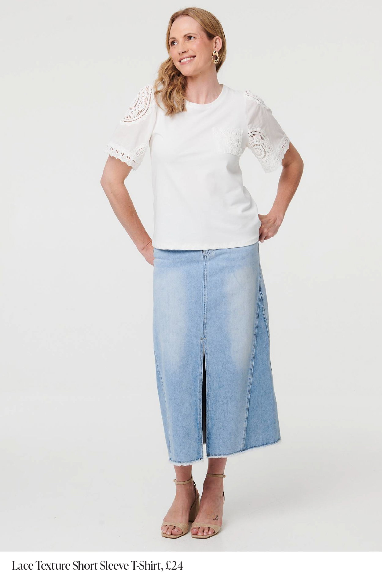 Lace Texture Short Sleeve T-Shirt | Shop Now