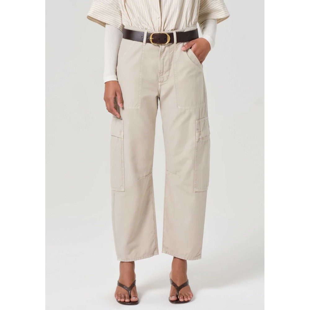 Image of Marcelle Sateen Cargo Trousers - Burnished Quartz