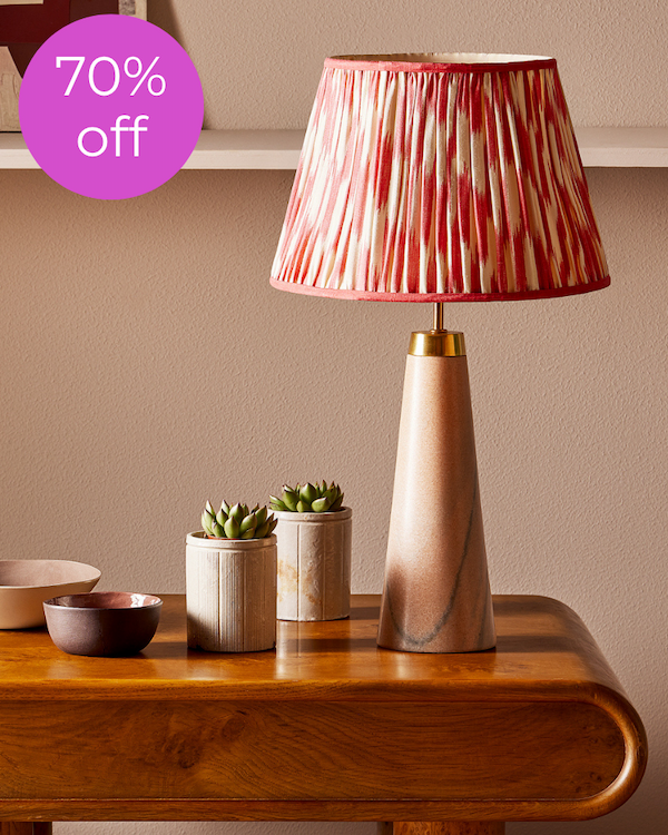larger marmaron rechargeable table lamp in pink