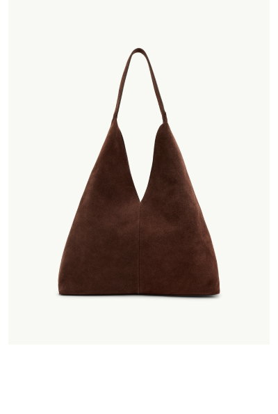 Chocolate Brown Suede Slouch Bag