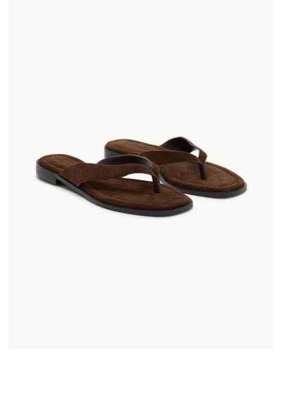 Brown Suede Flip Flops