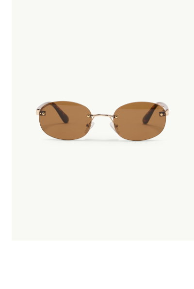 Brown Oval Flare Sunglasses