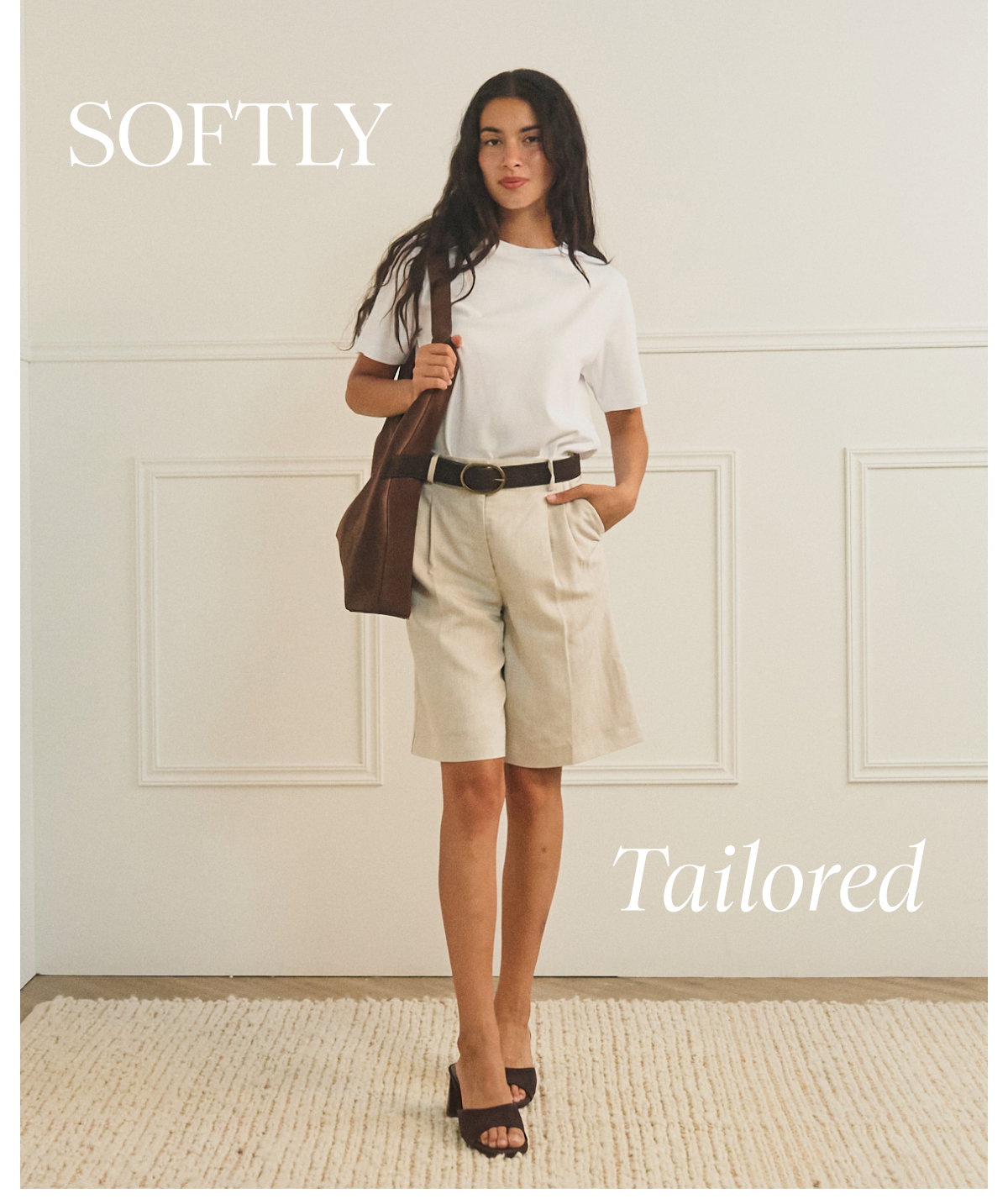 Cream Bermuda Linen-Blend Tailored Shorts