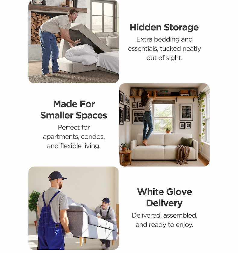 Hidden Storage | Made For Smaller Spaces | White Glove Delivery