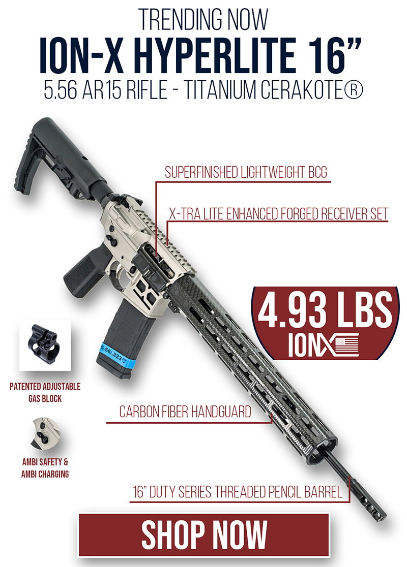 FAXON ION-X HYPERLITE 16 5.56 AR15 RIFLE - TITANIUM CERAKOTE®