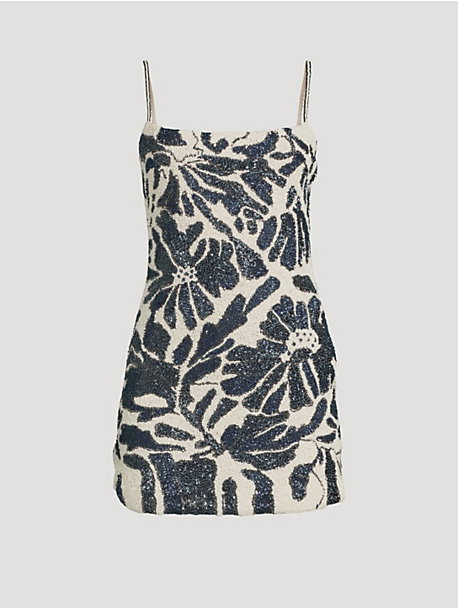 Bebe Floral- Beaded Mini Dress