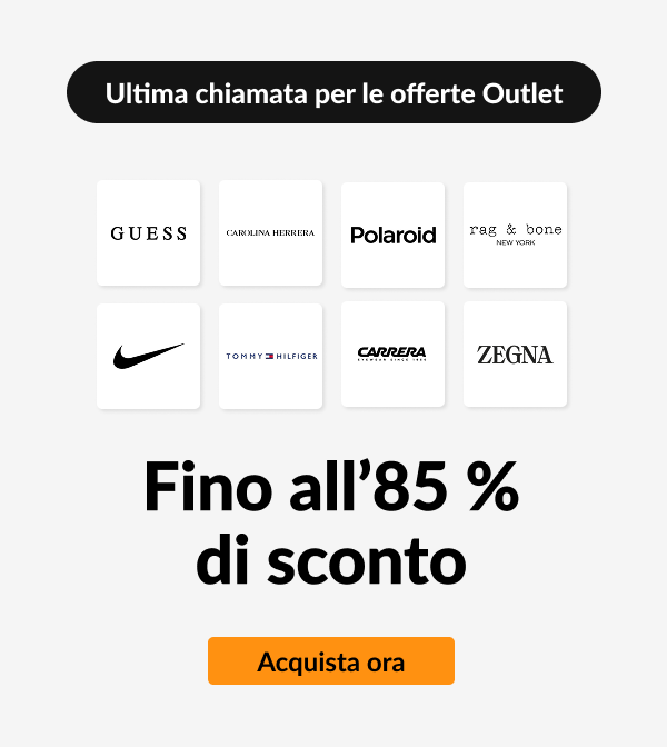 Modelli firmati fino all’85 % di sconto