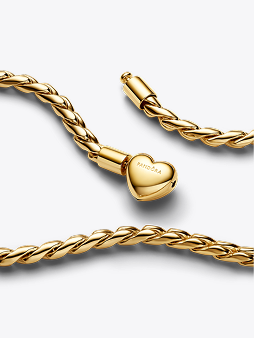 Heart Clasp Faceted Snake Chain Bracelet