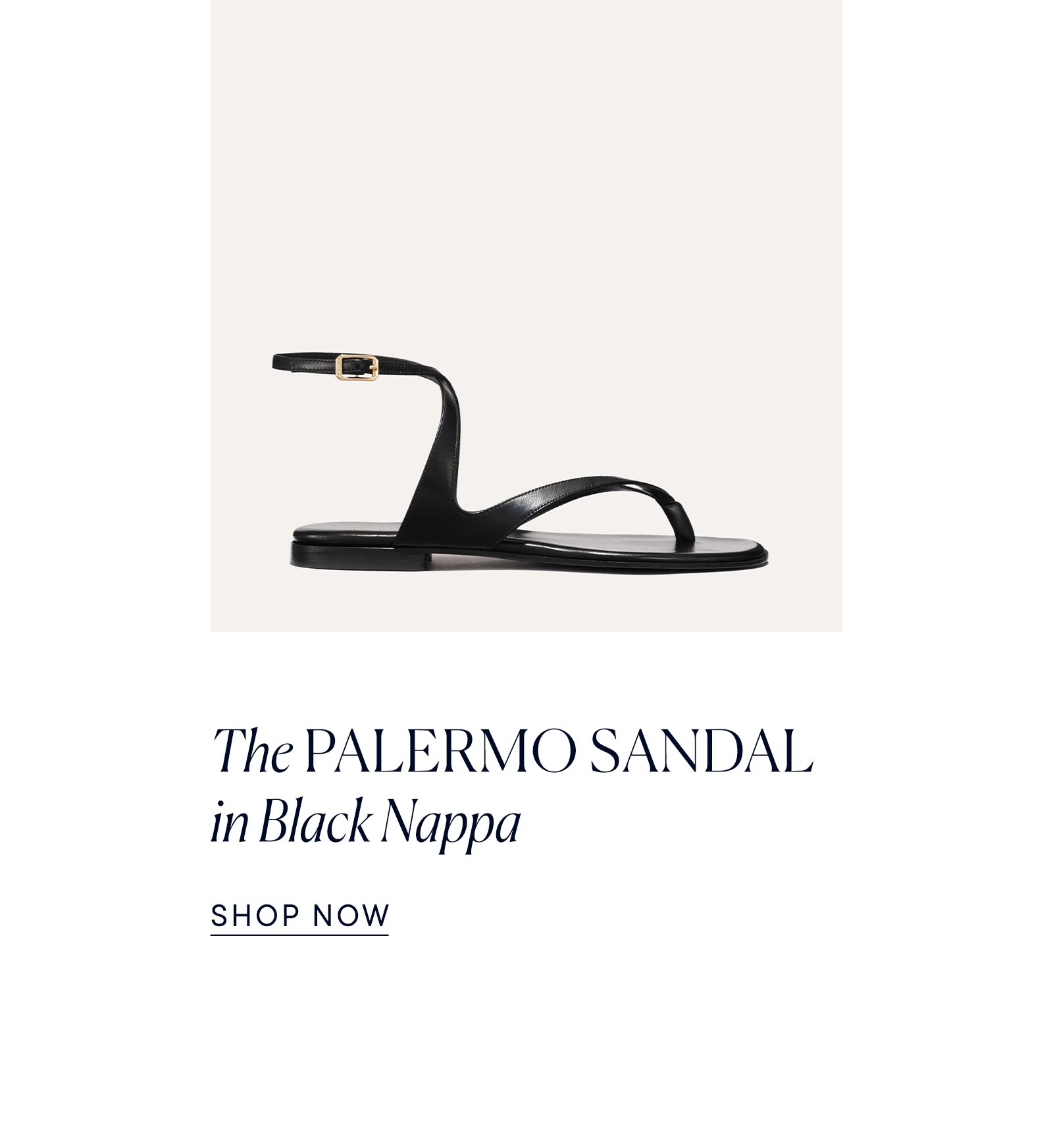 The Palermo Sandal in Black Nappa