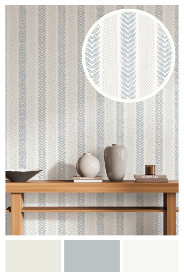 Chelsea Stripe Wallpaper Blue Rasch 100517