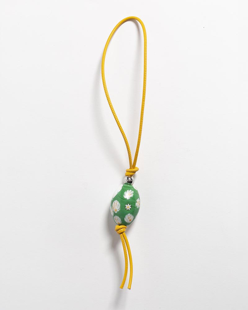 Murrina beaded charm in green & multi