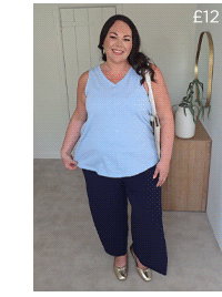 EVANS Curve Blue Premium Cotton Vest Top