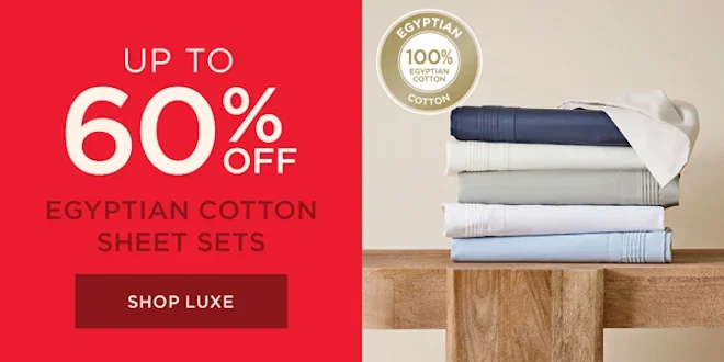 Up To 60% Off Egyptian Cotton