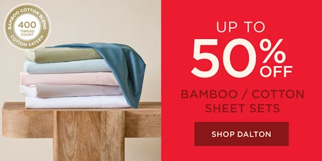 Up To 50% Off Bamboo/Cotton Sheet Sets