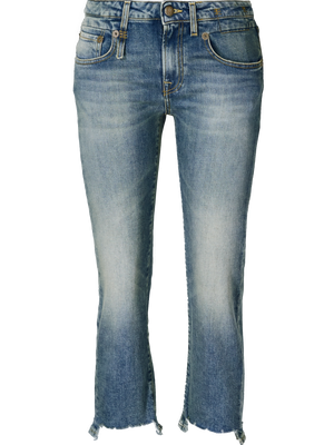 Oversized Jeansjacke mit Lederkragen Blau