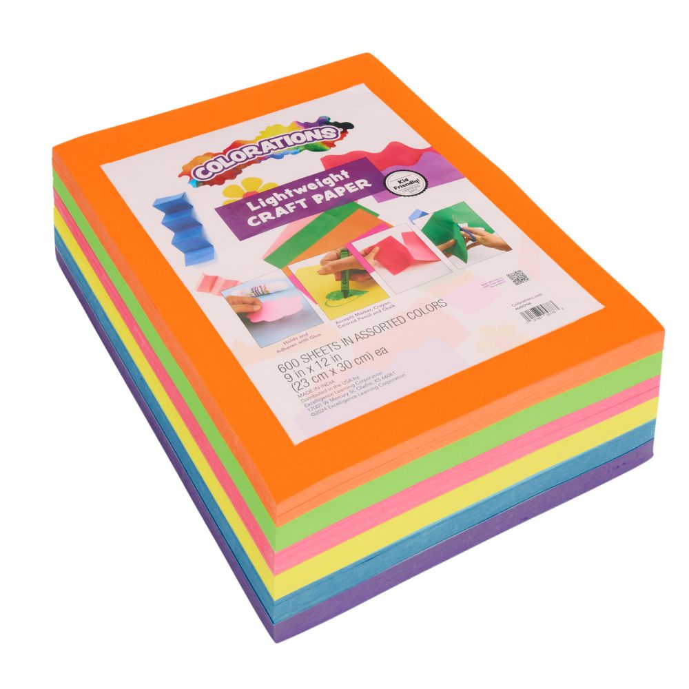 Colorations® 9" x 12" Neon Lightweight Craft Paper - 600 sheets