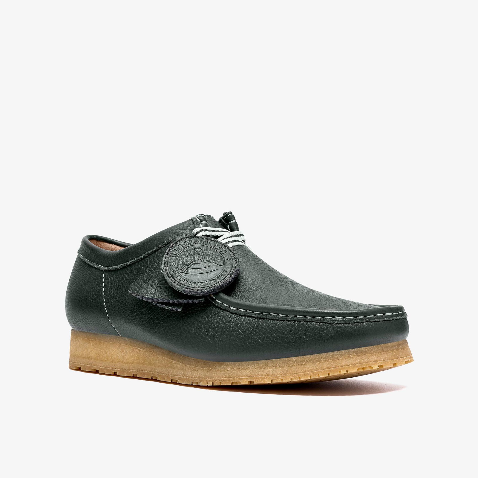 Shop Wallabee RB Dark Green Leather