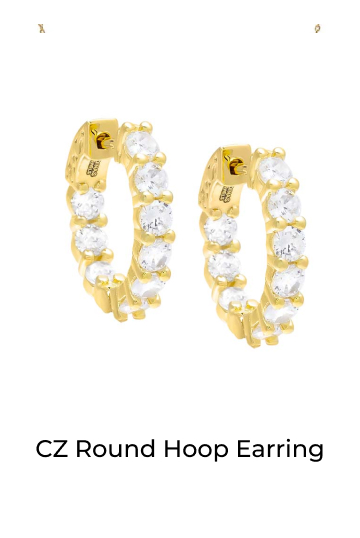 CZ Round Hoop Earring