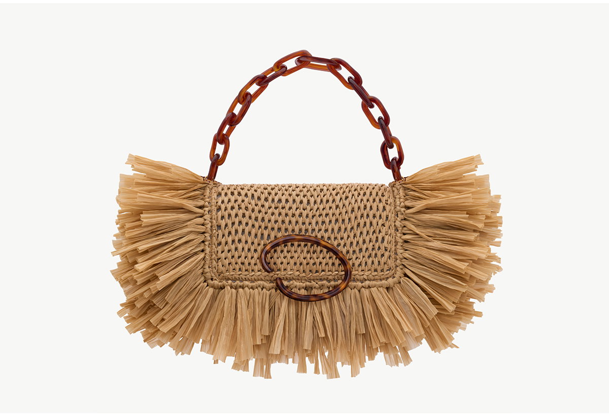 Raffia Fringe O Pochette