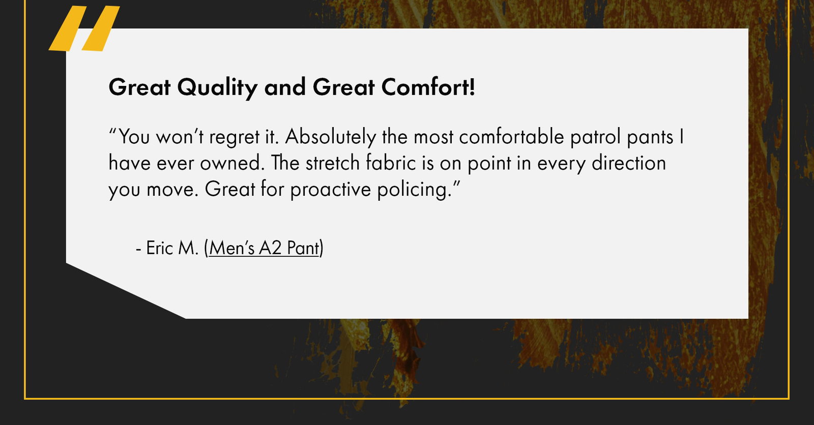 Great Quality and Great Comfort! - 