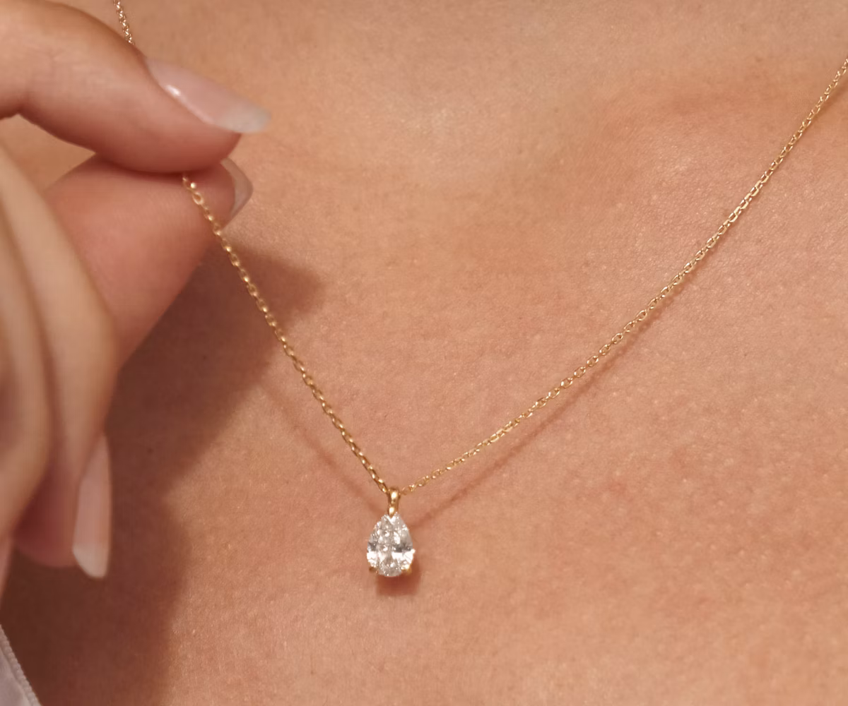 Pear cut jewelry is playful and romantic.