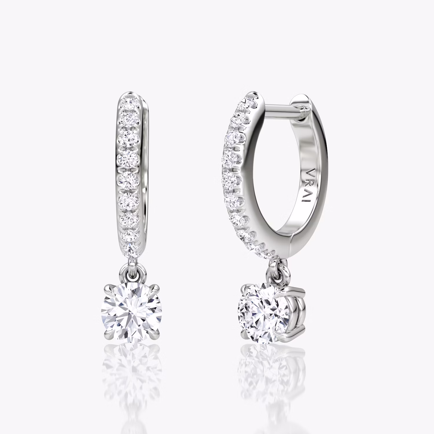 Solitaire Drop Huggie Hoop