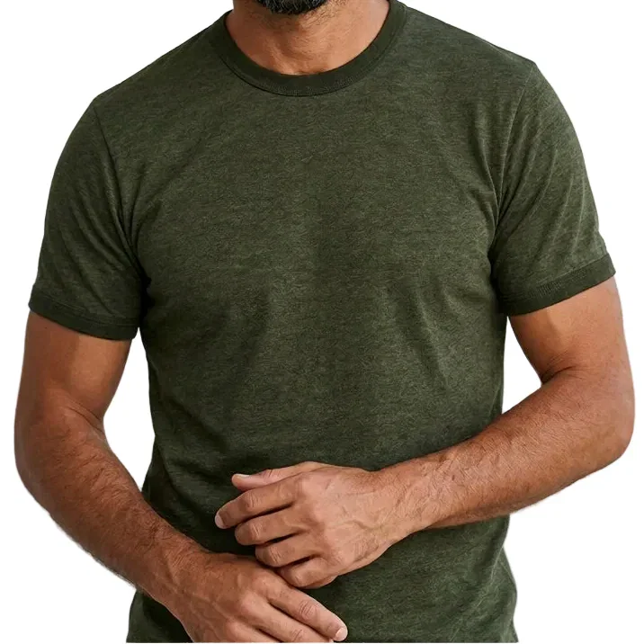 Image of "BLOCKER" Army Green Tonal Overdyed Tri-Blend Ringer T-Shirt